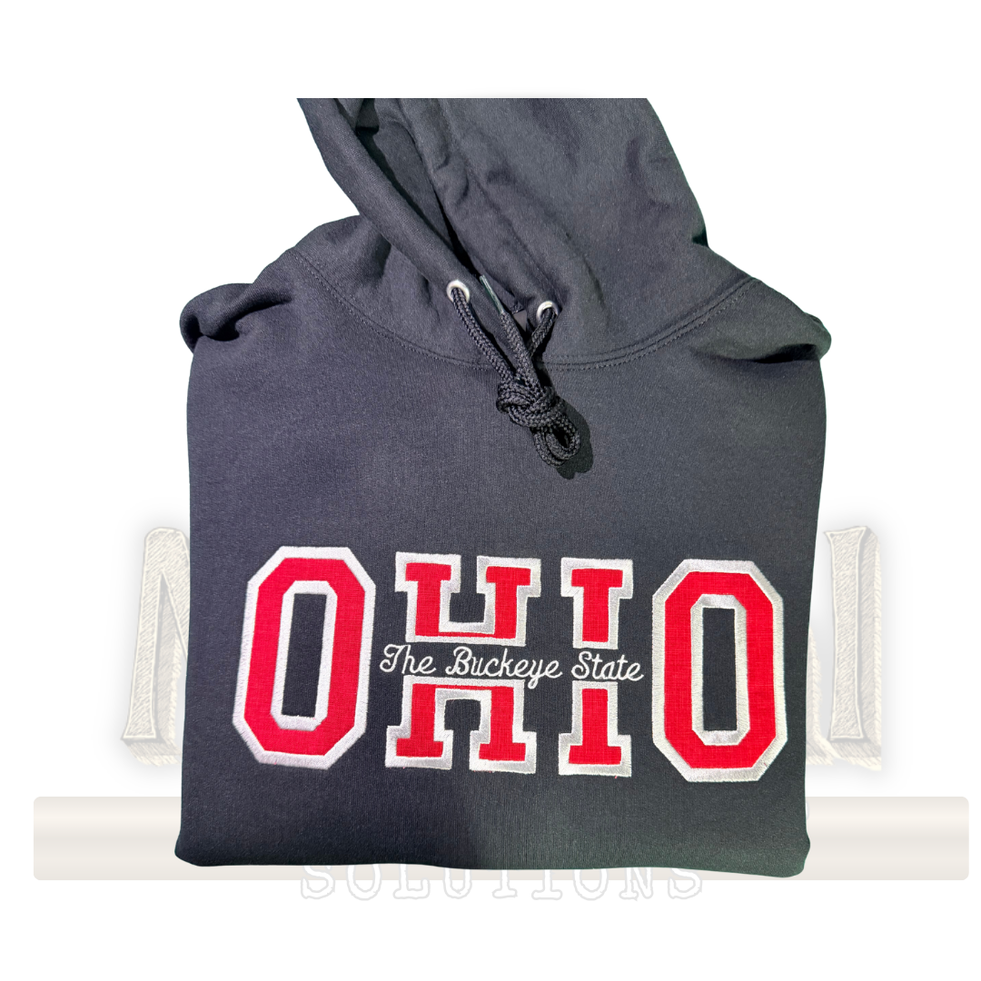 Ohio Embroidered Hoodie - The Buckeye State