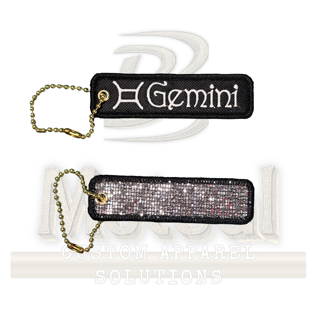 Embroidered Zodiac Sign Keychain
