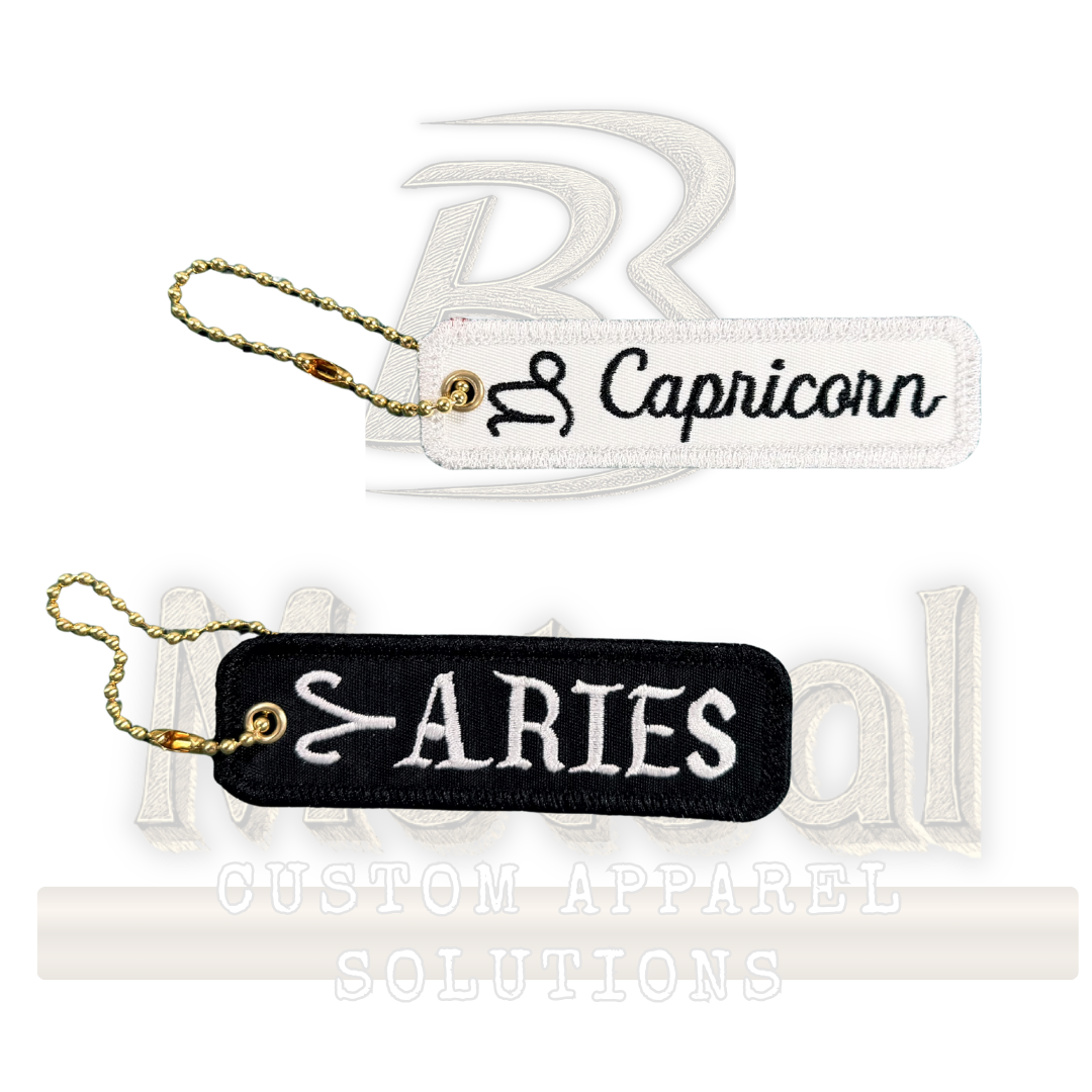 Embroidered Zodiac Sign Keychain