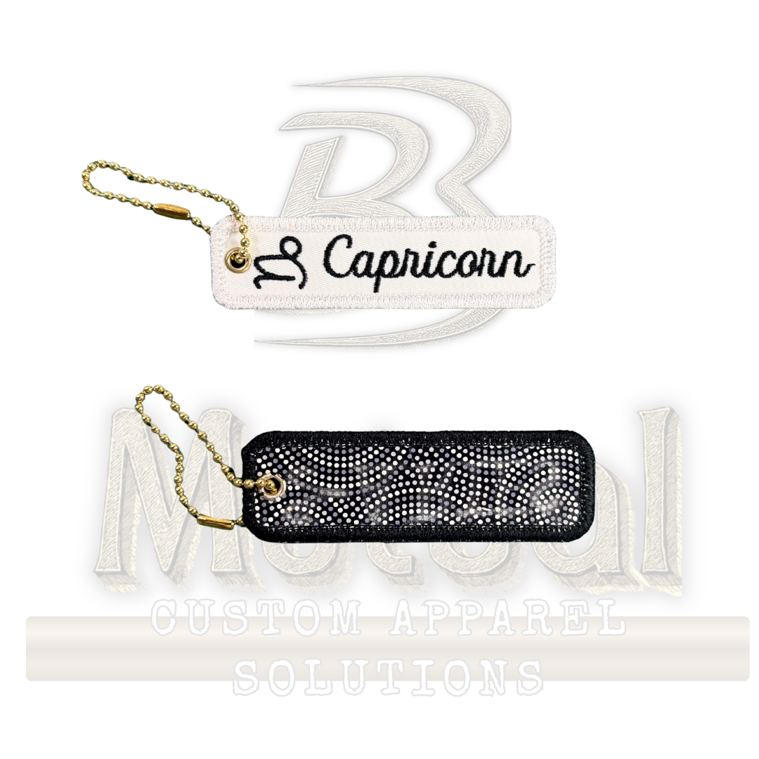 Embroidered Zodiac Sign Keychain